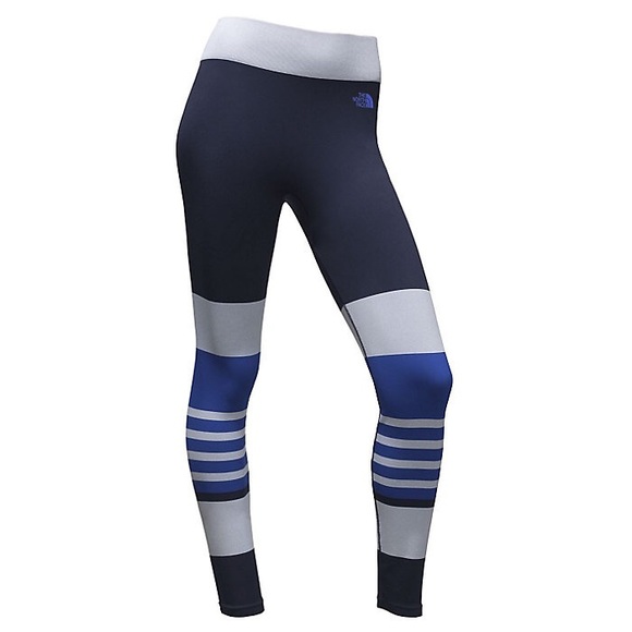 The North Face Pants - The North Face Blue Striped Second Skin Leggings
